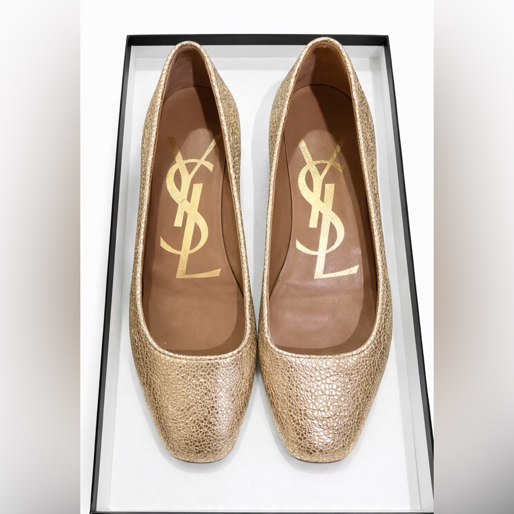 Yves Saint Laurent Metallic Gold Ballerina